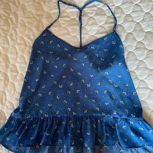 Abercrombie & Fitch blue floral summer top.